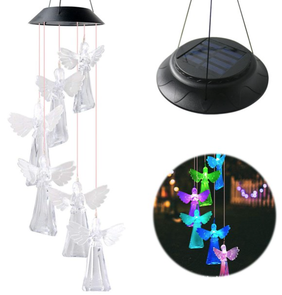 Ghirlanda solara ornamentala cu 6 INGERASI  pe cablu